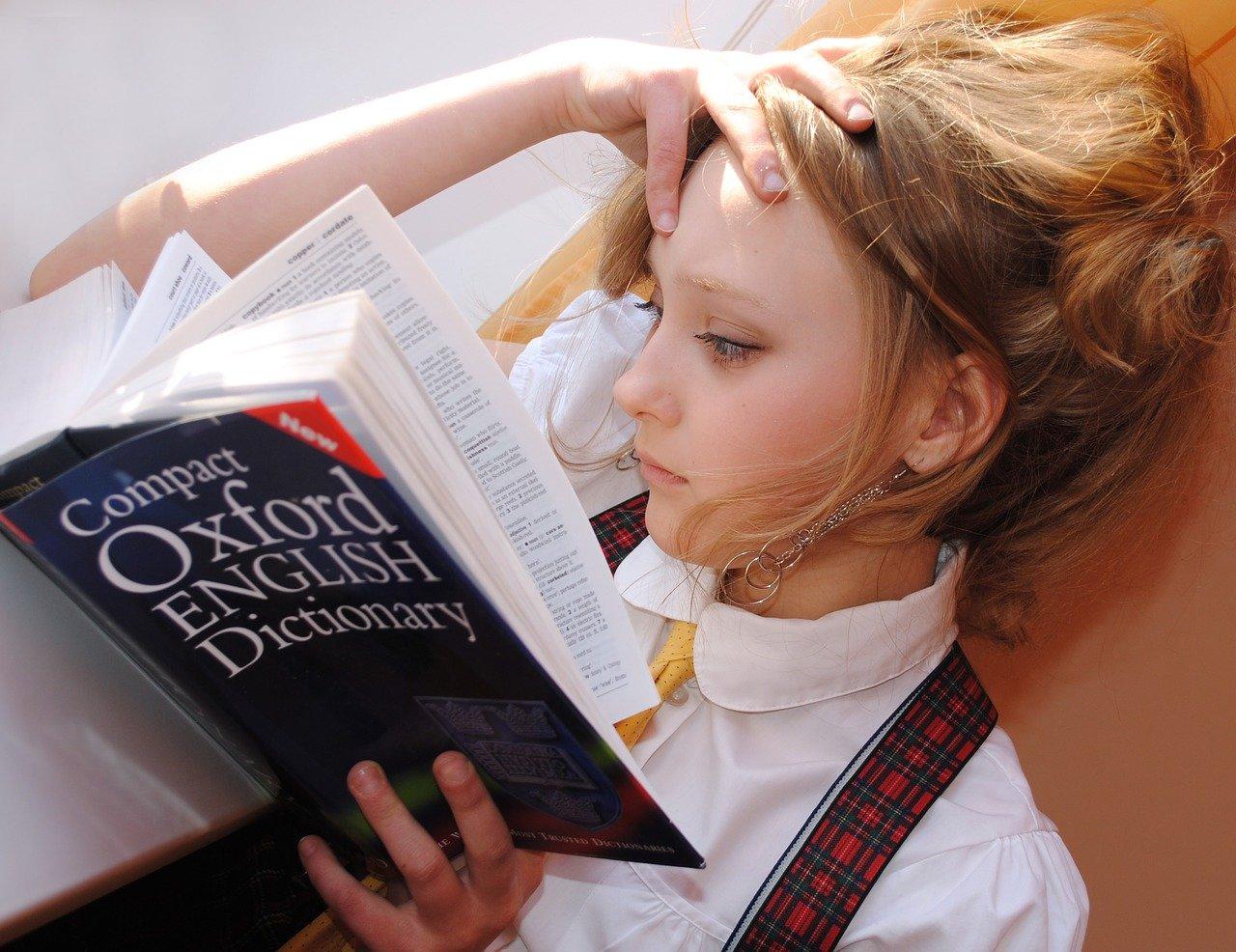 Young girl studying